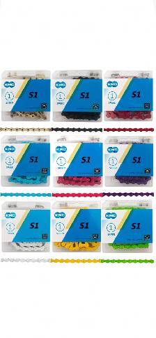 New KMC S1 Single Speed Bicycle Chains 1/2x1/8 Many Colors BMX