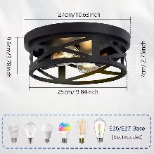 ValuePro Industrial Farmhouse Light Fixture Black (Price $29.99) - Photo 2