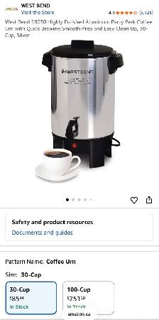 West Bend 58030 Party Perk Coffee Urn – 30-Cup - Photo 9