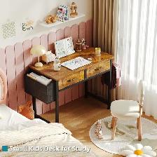 CAIYUN Compact Computer Desk with Fabric Drawers - Photo 2