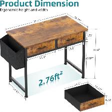 CAIYUN Compact Computer Desk with Fabric Drawers - Photo 3