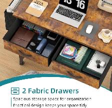 CAIYUN Compact Computer Desk with Fabric Drawers - Photo 4