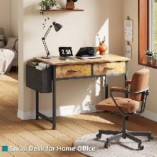 CAIYUN Compact Computer Desk with Fabric Drawers - Photo 7