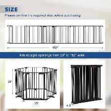 AGESISI Extra-Wide Folding Metal Pet Gate with Door - Photo 6