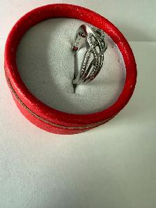 Women's Silver Ring w Small Diamonds~Size 7.5 - Photo 2