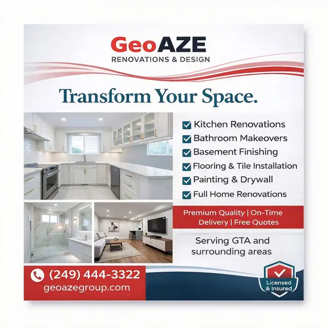 Professional Kitchen, Bathroom & Basement Renovations