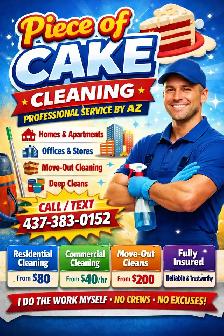 Piece of Cake Cleaning – Stress-Free Cleaning, Done Right! ✨