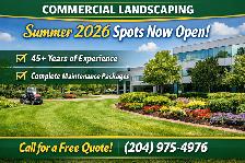 Commercial Landscaping – Summer 2026 Spots Now Open