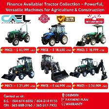 Finance! New CAEL Tractor Machines  –CERTFIED & WARRANTY INCLUDE