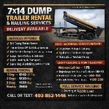 7x14 Dump Trailer Rental | Delivery Available | Calgary/Airdrie