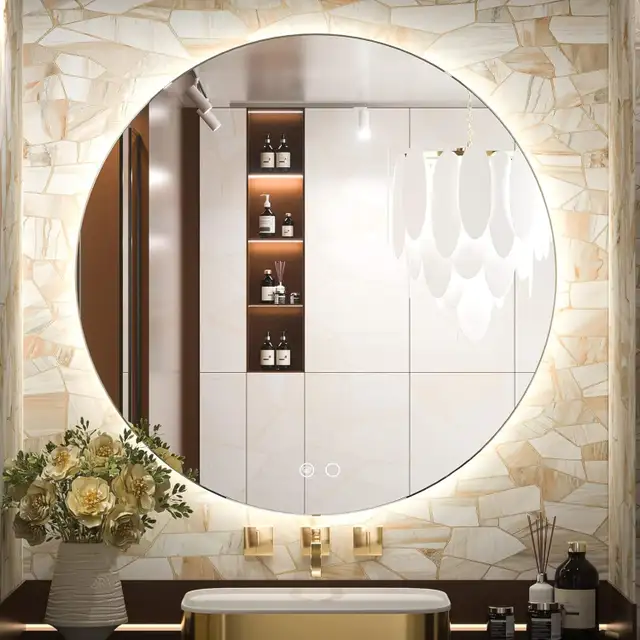 Keonjinn 32" Round LED Bathroom Mirror
