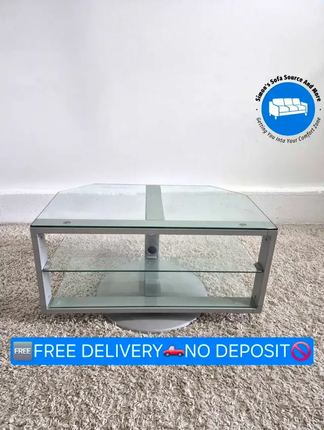 FREE DELIVERY Glass Swivel TV Stand / TV Cabinet / Entertainment