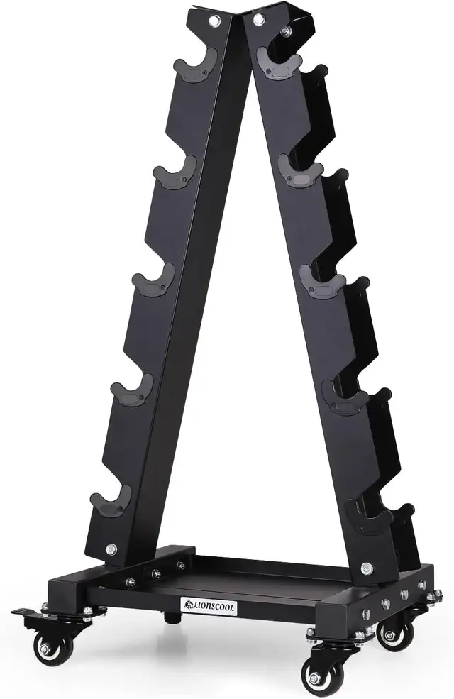 LIONSCOOL A-Frame Dumbbell Rack with Wheels