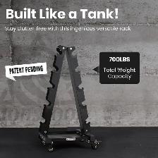 LIONSCOOL A-Frame Dumbbell Rack with Wheels - Photo 2