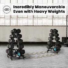 LIONSCOOL A-Frame Dumbbell Rack with Wheels - Photo 4