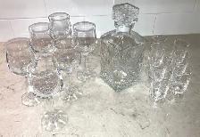 Pristine Decanter and Crystal Glasses (stemmed & barrel style) - Photo 2