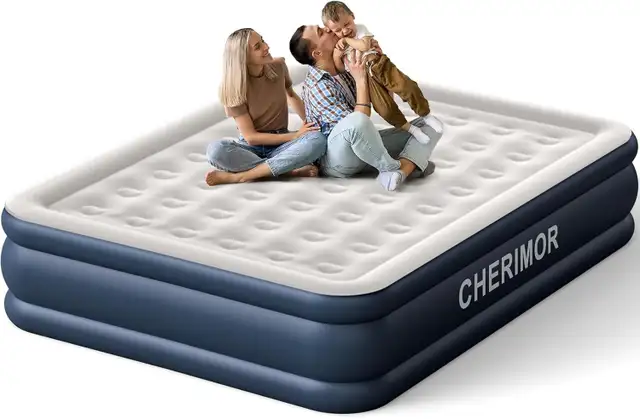 CHERIMOR 18" King Size Air Mattress with Built-In Pump