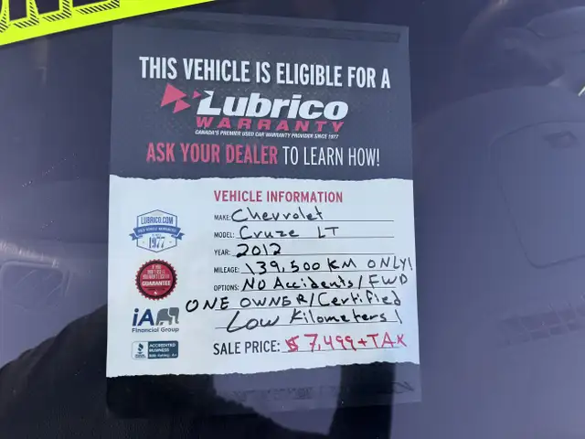 2012 Chevrolet Cruze LT Turbo w/1SA - Photo 11