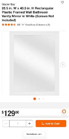 28.5" x 40.5" Black Framed Wall Mirror - Photo 6