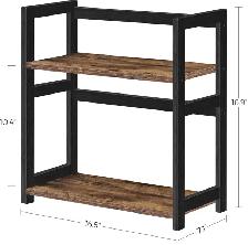 SONGMICS 2-Tier Spice Rack – Rustic Brown & Black - Photo 5