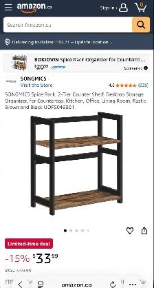 SONGMICS 2-Tier Spice Rack – Rustic Brown & Black - Photo 9