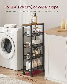 VASAGLE 5-Tier Slim Rolling Storage Cart - Photo 3