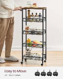 VASAGLE 5-Tier Slim Rolling Storage Cart - Photo 5