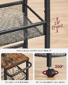 VASAGLE 5-Tier Slim Rolling Storage Cart - Photo 7