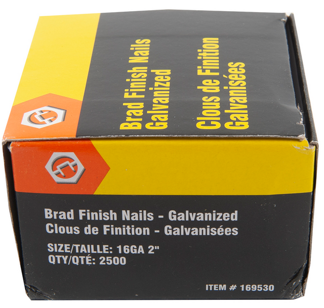 Brad Nail Galvanized 16ga 2in 2500/box (Price $13.99)