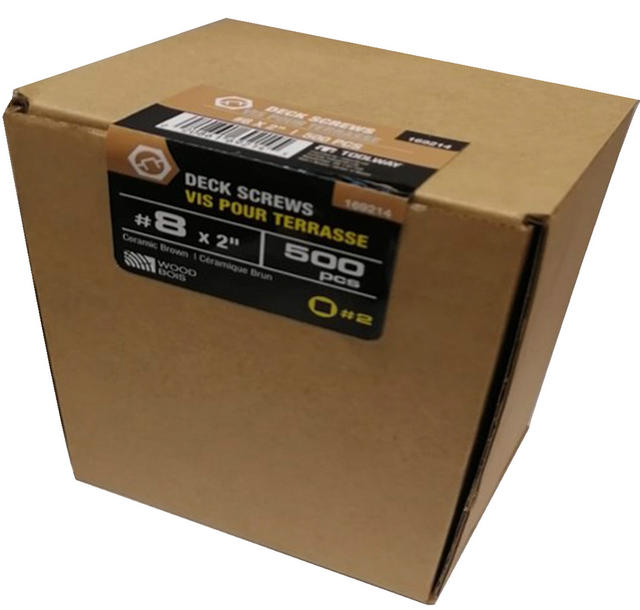 500PK Deck Screws Brown Ceramic #8 x 2in (Price $28.49)
