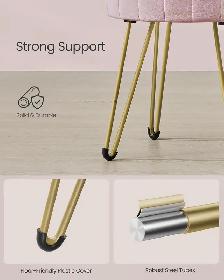 SONGMICS Velvet Storage Ottoman Stool – Jelly Pink - Photo 5