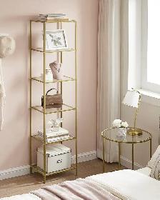 VASAGLE 6-Tier Tempered Glass Shelf – Pale Gold - Photo 4