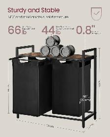 VASAGLE 2-Compartment Laundry Basket with Shelf - Photo 6