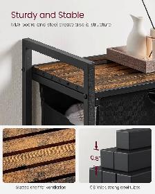 VASAGLE 2-Compartment Laundry Basket with Shelf - Photo 7