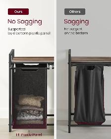 VASAGLE 2-Compartment Laundry Basket with Shelf - Photo 8