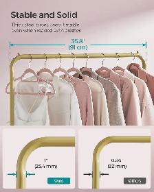 SONGMICS Rolling Garment Rack – Gold - Photo 4
