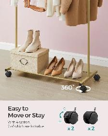 SONGMICS Rolling Garment Rack – Gold - Photo 5