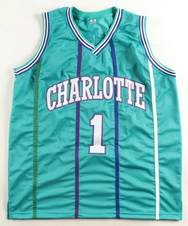 Muggsy Bogues Signed Hornets Blue Jersey l Authenticated