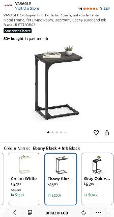 VASAGLE C-Shaped Side Table – Ebony Black - Photo 8