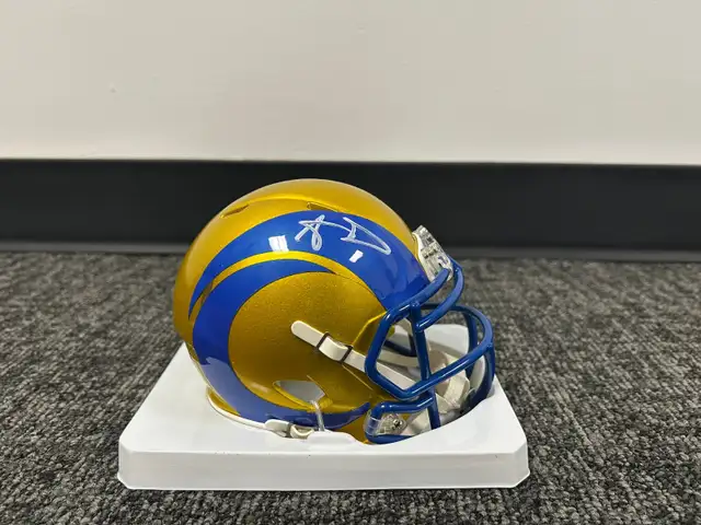 Aaron Donald Rams Signed Blue & Gold Mini Helmet | Authenticated