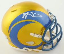 Aaron Donald Rams Signed Blue & Gold Mini Helmet | Authenticated - Photo 2