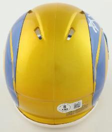 Aaron Donald Rams Signed Blue & Gold Mini Helmet | Authenticated - Photo 3