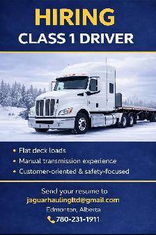 Class 1 Driver – Edmonton, AB