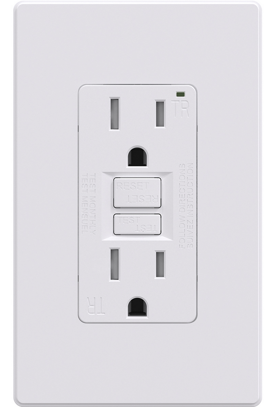 Decora GFCI Receptacle with Wall Plate T/P 20Amp White