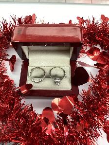 bague en or blanc double - Photo 2