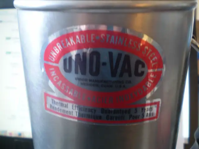 THERMOS-UNO-VAC STAINLESS STEEL-BIG MOUTH -2 QUART-USED- $25 - Photo 2