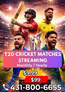 Cricket Event Streaming – Monthly & Yearly Options