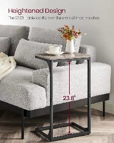 VASAGLE C-Shaped Side Table Set – Greige   Black - Photo 4