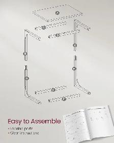 VASAGLE C-Shaped Side Table Set – Greige   Black - Photo 6