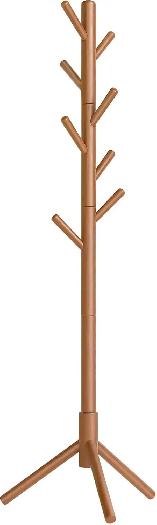 VASAGLE Solid Wood Coat Rack – Caramel Brown